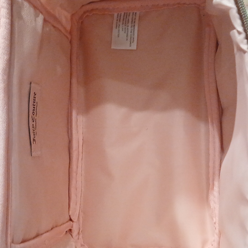 Juicy Couture Women's Cosmetics Train Case- Pink Velour with Embossed Hearts - Picture 12 of 13